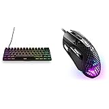 SteelSeries Apex Pro Mini Mechanical Gaming Keyboard – World’s Fastest Keyboard – Adjustable Actuation – Compact 60% Form Factor – RGB – PBT Keycaps – USB-C &  Aerox 5 - Lightweight Gaming Mouse