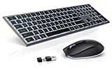 Mac Wireless Keyboard and Mouse - Keyboard and Mouse with Backlit, seenda Rechargeable Silent Full Size Keyboard and Mouse Combo Compatible with Mac OS, Windows 7/8/10, MacBook air/pro, Laptop, Black