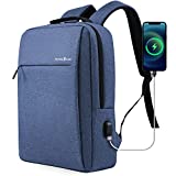 Victoriatourist 17 Inch Laptop Backpack, Business Slim Durable Laptops Travel Backpacks with USB Charging Port, College School Bookbag Computer Work Bag Gifts for Men Women Fits Notebook (Blue)