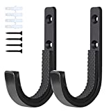 Poskad Gun Rack Wall Mount, Horizontal Shotgun Hooks Rifle Hangers for Any Rifles Shotguns and Archery Bow,Heavy Duty Steel (Black 1 Pair)