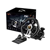 Racing Wheel Gaming Steering Wheel for PC, PXN V3II 180 Degree Driving Wheel Volante PC Universal Usb Car Racing with Pedal for PS4,PC,Xbox One,Xbox Series S/X, PS3, Nintendo Switch (Black)