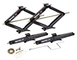 LIBRA Set of 4 30' 5000lbs RV Trailer Stabilizer Leveling Scissor Jacks w/Dual Power Drill sockets & mounting Hardware Set