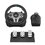 PC Steering Wheel, PXN V9 Universal Usb Car Sim 270/900 Degree Race Steering Wheel with 3-Pedals and Shifter Bundle for Xbox One,Xbox Series X/S,PS4,PS3, Switch