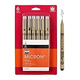 Sakura Pigma 50038 Micron Blister Card Ink Pen Set, Black, 05 6CT
