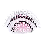 Memsion Ear Stretching Kit 50 Pieces 14Gauges-00Gauges Earrings Piercing Kit Marble Gauges for Ear