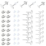 450PCS Earring Posts Stainless Steel Flat Pad,Hypoallergenic Stud Earrings with Butterfly and Rubber Bullet Earring Backs for Jewelry DIY Making Findings (Silver) (Silver)