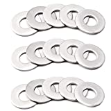 Honkoolly 100 Pieces Metal Stamping Blanks Silver Round Washers Set Aluminum Flat Washers,Round Stamping Tags with Center Hole for Bracelet DIY Craft Jewelry Making,Screw Fastening,10 x 22 x 1.5mm