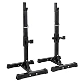 F2C Max Load 550Lbs Pair of Adjustable 40'-66' Squat Rack Sturdy Steel Squat Barbell Free Bench Press Stands Gym/Home Gym Portable Dumbbell Racks Stands (one Pair/Two pcs)