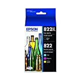 EPSON T822 DURABrite Ultra Ink High Capacity Black & Standard Color Cartridge Combo Pack (T822XL-BCS) for select Epson WorkForce Pro Printers