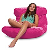 Posh Creations Laguna Lounger Teens, Kids and Adults for Bedrooms and Dorm Rooms, Large Bean Bag Chair, Soft Nylon-Pink
