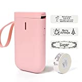 Pink Label Maker Machine with Tape NIIMBOT D11 Portable Bluetooth Sticker Label Printer with Different Fonts Easy to Use Ideal for Home Office Organization Small Business Supplies USB Rechargeable