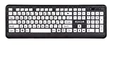 Nuklz N Wireless Large Print Full Size Computer Keyboard | High Contrast Black & White Keys | Soft Buttons | Ideal for Visually Impaired, Beginners and Seniors | Plug & Play | Magnus225