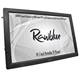 Rawblue 14 Inch Portable Digital ATSC TFT HD Screen Freeview LED TV for Car,Caravan,Camping,Outdoor or Kitchen.Built-in Battery Television/Monitor with Multimedia Player Support USB/FM
