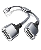 Itramax USB Splitter Y Cable 1FT,USB 1 Male to 2 Female Extension Cord Connector,Dual Double USB Port Extender Hub,Data&Charger Power Split Adapter for Mac,Car,Laptop,PC,Xbox One Series X/S,PS4,PS5