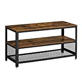 VASAGLE TV Stand for 43-inch Televisions, Entertainment Center for Living Room, with Storage Shelves, Industrial, 39.4”, Rustic Brown