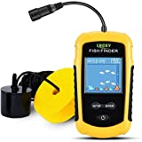 LUCKY Kayak Portable Fish Depth Finder Water Handheld Fish Finder Sonar Castable Kayak Boat Fishfinder Transducer Fishing LCD Display FFC1108
