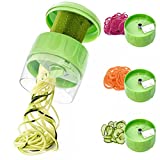 GLADICER Handheld Spiralizer 3 in 1 Vegetable Slicer, Veggie Spiral Cutter Zucchini Spaghetti Maker Adjustable Spiral Slicer for Low Carb Vegan Meals