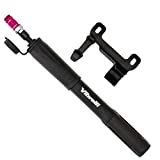 Vibrelli Mini Bike Pump with Gauge - Presta & Schrader - 110 PSI - Portable Bicycle Pump for Road, Mountain, BMX Bike Tires - Mounting Bracket Included