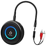 Friencity Bluetooth V5.0 Adapter for TV, apt-X Low Latency Wireless Audio 2-in-1 Transmitter Receiver for TV/PC/Airplanes/Home Stereo/Speaker with AUX/RCA Audio Jack, Pair 2 Headphones Simultaneously