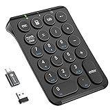 Number Pad, iClever 2.4G USB Keypad, Numpad with USB-C Rechargeable, Metal Built, Ultra Slim, 22 Round Keys, Wireless Number Pad for Financing Accounting, Laptop, Mac, iMac, Notebook, PC Desktop