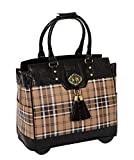 Mad for Plaid Rolling Computer iPad Tablet or Laptop Tote Briefcase Carryall Bag