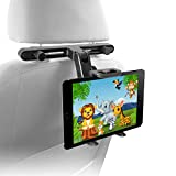 Macally Car Headrest Tablet Holder, Adjustable iPad Car Mount for Kids in Backseat, Compatible with Devices Such as iPad Pro Air Mini, Galaxy Tabs, And 7' to 10' Tablets and Cell Phones - Black
