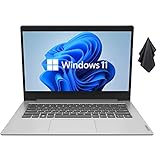2022 Newest Lenovo IdeaPad 1 Laptop, 14' Anti-Glare Display, Intel Quad-Core Processor, Intel UHD Graphics, 4GB RAM, 256GB PCIe SSD, Windows 11 + Microfiber Cloth