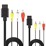 2 Pack 6Ft AV Cable N64 AV Cable Composite Retro Audio Video Standard Cord for Nintendo 64 TV Game/SNES/Gamecube/GC