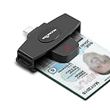 USB C DOD Military USB Common Access CAC Smart Card Reader and SIM Card Reader,Compatible with Mac Os, Windows,Linux