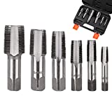 HORUSDY 6-Piece NPT Pipe Tap Set, Sizes Includes 1/8', 1/4', 3/8', 1/2', 3/4' and 1'