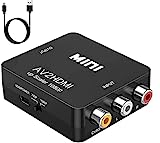 AV to HDMI Converter, RCA to HDMI, BD&M 1080P Mini RCA Composite CVBS Video Audio Converter Adapter Support PAL/NTSC for TV/PC/ PS3/ STB/Xbox VHS/VCR/Blue-Ray DVD Players - Black