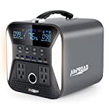 AMPROAD Epic 300 Portable Power Station 300W, 300Wh Backup Power Supply with 4*LED Lights and AC/DC/QC USB Ports, Solar Generator for Home Use, Camping, RV, and CPAP(Without Solar Panel)