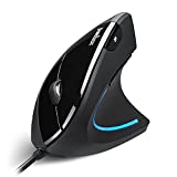 Perixx Perimice-513 Wired Vertical USB Mouse, 6 Buttons with 1000/1600 DPI, Right Handed Design, black (11168)