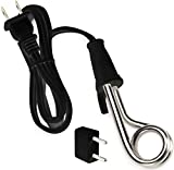 Lewis N. Portable Immersion Water Heater + Electric Kettle Alternative for Coffee, Tea + Hot Chocolate, Camping, Travel + Office w/Travel Adapter, Black, 120/240v