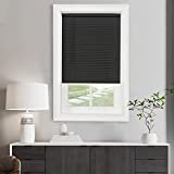 Cordless Light Filtering Mini Blind - 35 Inch Length, 64 Inch Height, 1' Slat Size - Black - Cordless GII Morningstar Horizontal Windows Blinds for Interior by Achim Home Decor