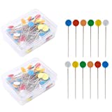 200 Pieces Flat Head Straight Pins, Flower Head Sewing Pins Quilting Pins for Sewing DIY Projects Dressmaker Jewelry Decoration, Assorted Colors