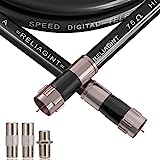30ft TV Cable Wire RELIAGINT Black RG6 Coaxial Cable with F Connector, F81 Female Extension Adapter, Low Loss High-Speed Coax Cable Cord Extender for HD TV, Dish, Satellite, Antenna, TV Cable 30'