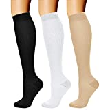 CHARMKING Compression Socks for Women & Men Circulation (3 Pairs) 15-20 mmHg is Best Athletic for Running, Flight Travel, Support, Cycling, Pregnant - Boost Performance Durability (L/XL,Multi 02)