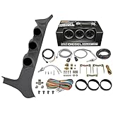 GlowShift Diesel Gauge Package Compatible with Ford F-Series F-250 F-350 7.3L Power Stroke 1992-1997 - Tinted 7 Color 60 PSI Boost, 1500F EGT & Transmission Temp Gauges - Gray Triple Pillar Pod