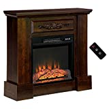 HOMCOM 31.75' W x 29.75' H Electric Fireplace Mantel TV Stand, Media Console Center Cabinet with Remote Control, 1400W, Brown