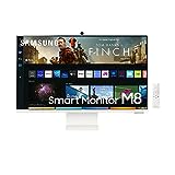 SAMSUNG 32' M80B UHD HDR Smart Computer Monitor Screen with Streaming TV, Slimfit Camera Included, Wireless Remote PC Access, Alexa Built-in (LS32BM801UNXGO)