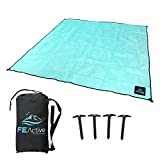FE Active Sand Free Beach Blanket - Extra Large Beach Blanket Sand Proof Large Mat for Outdoor Areas Large Blanket for Kids Ideal Compact Picnic Rug for Camping & Travel | Designed in California, USA