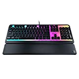 ROCCAT Magma Silent Membrane Switch PC Gaming Keyboard with 5 Zone/10 LED AIMO RGB Top Plate and Detachable Palm Rest - Black