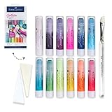 Faber-Castell Gelatos Colors Set, Iridescents - Water Soluble Pigment Crayons - 15 Iridescent Colors