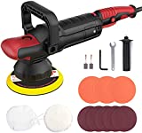 Buffer Polisher, 1200W Dual Action Polisher and Random Orbit Car Buffer Polisher Waxer with 6 Variable Speed, Orbital Sander Machine Soft Start 150MM Base Detachable U-Handle
