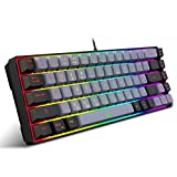Snpurdiri 60% Gaming Keyboard,RGB Compact Mini Keyboard,Wired Computer Membrane Keyboard for Windows PC Gamers(68 Keys,Grey -Black)