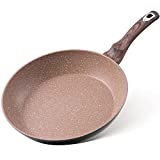 Ecowin 10 Inch Nonstick Frying Pan, Granite Non Stick Skillet Pan, Small Egg Pan Omelette Pan with Bakelite Handle, Chef's Pans for Cooking, Induction Compatible, Dishwasher and Oven Safe, PFOA Free