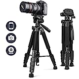 UBeesize 67” Camera Tripod with Travel Bag, Cell Phone Tripod with Wireless Remote and Phone Holder, Compatible with All Cameras, Cell Phones, Projector, Webcam, Spotting Scopes