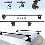 HTTMT Adjustable Complete Roof Rack System With Lock Universal Fit For Vehicles Without Roof Side Rail