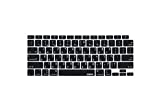 XSKN Hebrew/English Language Black Silicone Keyboard Cover Skin for 2020 MacBook Air 13 inch A2179 with Touch ID and A2337 M1 Keyboard - US Version